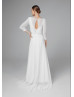 Ivory Chiffon Keyhole Back Rustic Wedding Dress